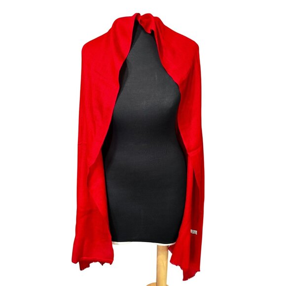 100% Cashmere Red Rectangle Scarf Wrap Shawl 27"X72" Crafts Inn - Picture 1 of 7